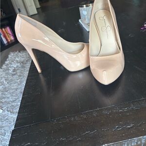 Jessica Simpson Blush Patent Leather Heels worn once